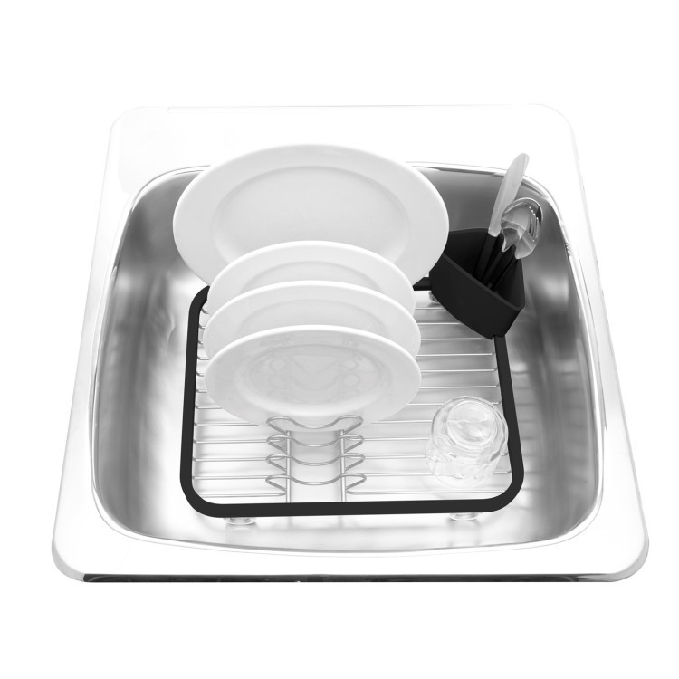 Сушилка для посуды sinkin, 28х14х35,5 см, черная, никель (41862)