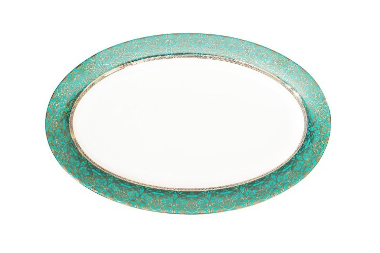 Тарелка овальная 36см,цвет бирюзовый (4) (TT-00000335)