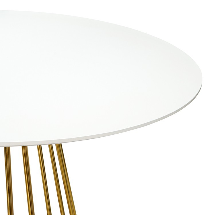 Стол обеденный tyra, D110 см, белый/золотой (75790)