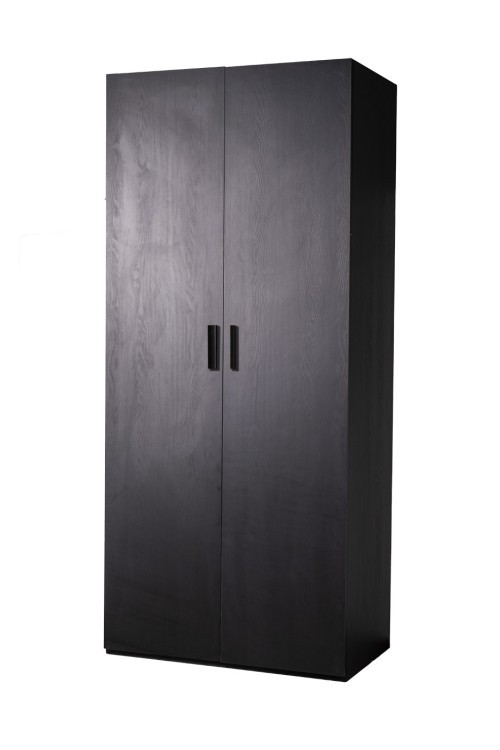 Шкаф двухдверный с полками цвет черный, дверцы глухие (TT-00010416)
