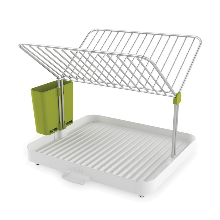 Сушилка для посуды и столовых приборов 2-уровневая со сливом y-rack белый-зеленый (52740)