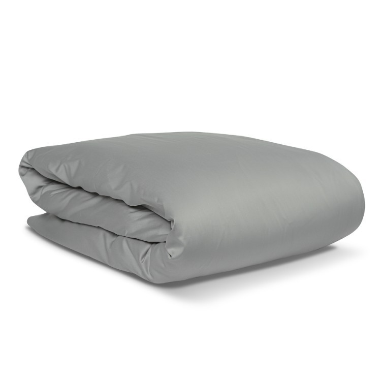 Комплект постельного белья полутораспальный из сатина светло-серого цвета из коллекции essential (66412)