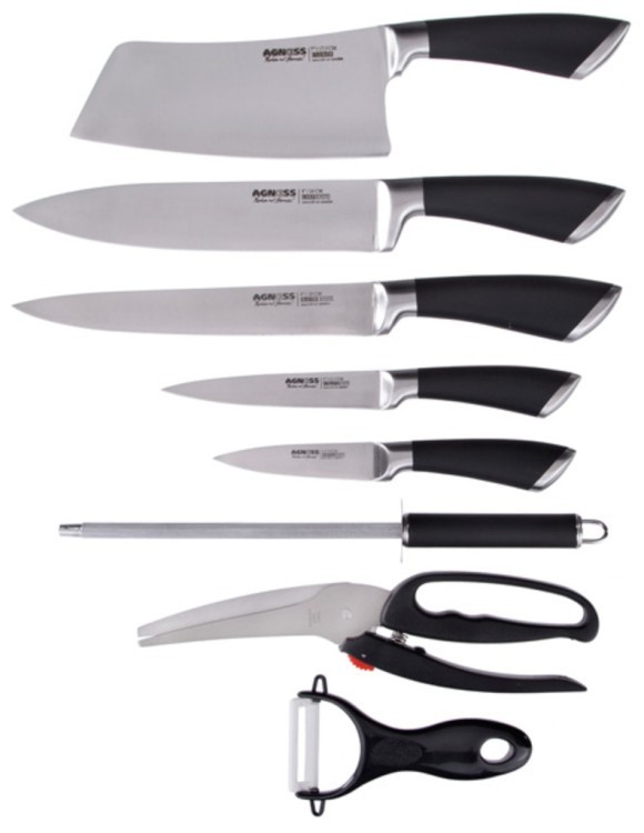 Набор ножей 9 пр.нерж.сталь силиконовые ручки Yangjiang Eka (911-506) 