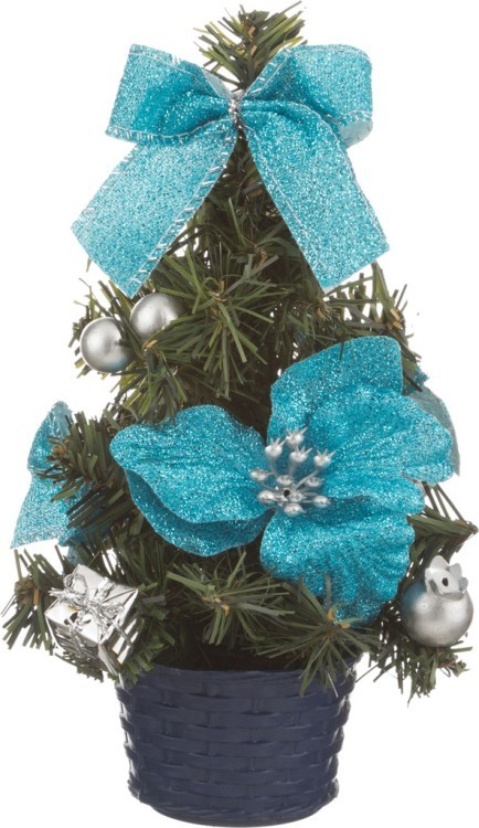 Изделие декоративное"елочка с голубыми цветами" высота= 20 см.без упаковки (кор=180 шт.) Polite Crafts&gifts (161-149)