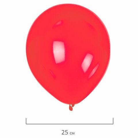 Шары воздушные Золотая Сказка 10 (25 см) 50 шт красные 104998 (2) (87146)