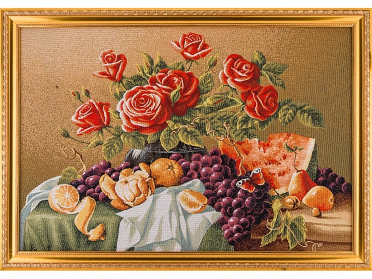 Гобеленовая картина "натюрморт с розами" см. Оптпромторг Ооо (404-049-26) 