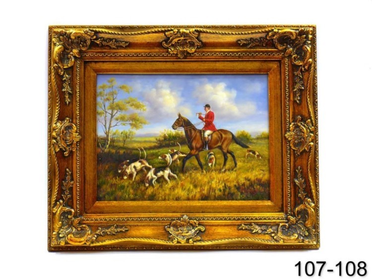 Картина "охота" полотно 40*30 см. багет 60*50 см. Frame Factory (107-108) 