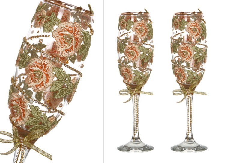 Набор бокалов из 2шт д/шампанского с зол. каймой (802-510238) 