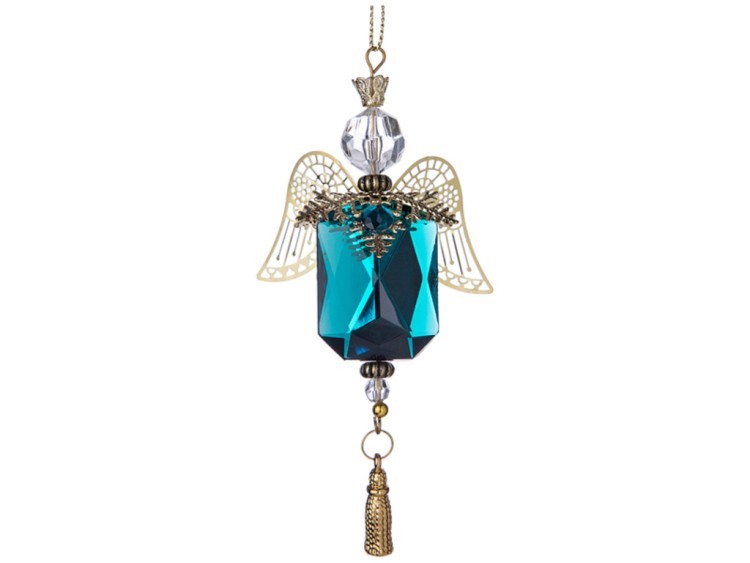 Декоративное изделие  "подвеска ангел " 10 см цвет:бирюза/золото Myco International (865-348) 
