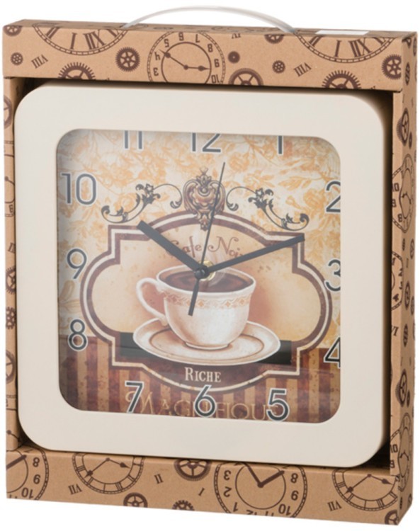Часы настенные кварцевые "chef kitchen" 23*23*4 см. циферблат 18*18 см. Guangzhou Weihong (220-213) 
