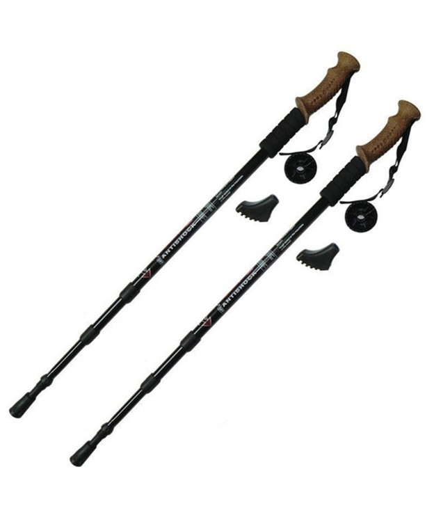 Палки для скандинавской ходьбы H10016-4 90-135 см, 3-секционные, черный (153544)