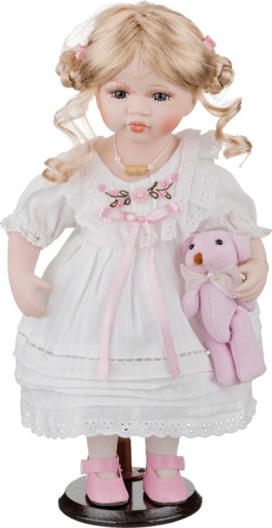 Фарфоровая кукла "лора" с мягконабивным туловищем высота=37 см. (кор=12шт.) Lefard (485-256)