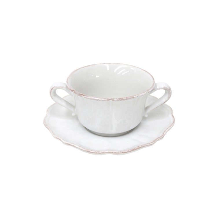 Чаша с блюдцем IM511-WHI(SSS02-00804A), керамика, white, CASAFINA BY COSTA NOVA