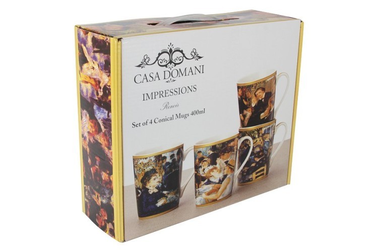 Набор из 4-х кружек  Ренуар в подарочной упаковке Casa Domani ( CD637-DB0021 )