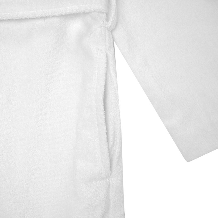 Халат махровый из чесаного хлопка белого цвета из коллекции essential, размер l (75417)