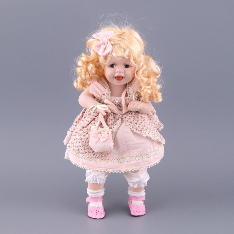 Фарфоровая кукла с мягконабивным туловищем высота=35 см (кор=12шт.) Lefard (485-063)