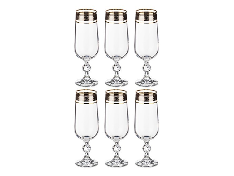 Набор бокалов для шампанского из 6 шт. "claudie / sterna" 180 мл. высота=17 см. CRYSTALITE (669-164)