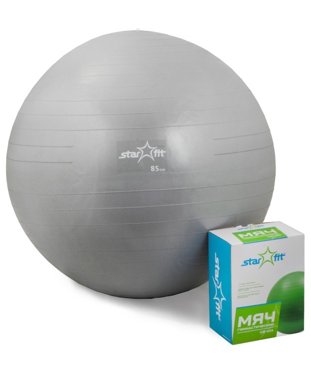 Мяч гимнастический GB-101 85 см, серый, антивзрыв (78560)