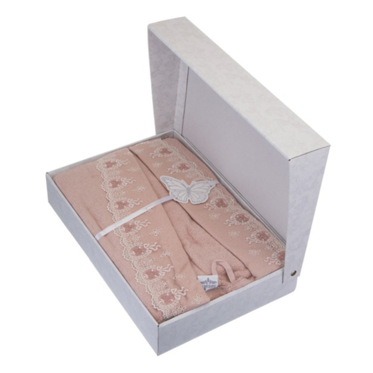 Халат махровый zumbul , 100% хлопок , размер 44-46, розовая пудра Elwin Tekstil (835-006) 