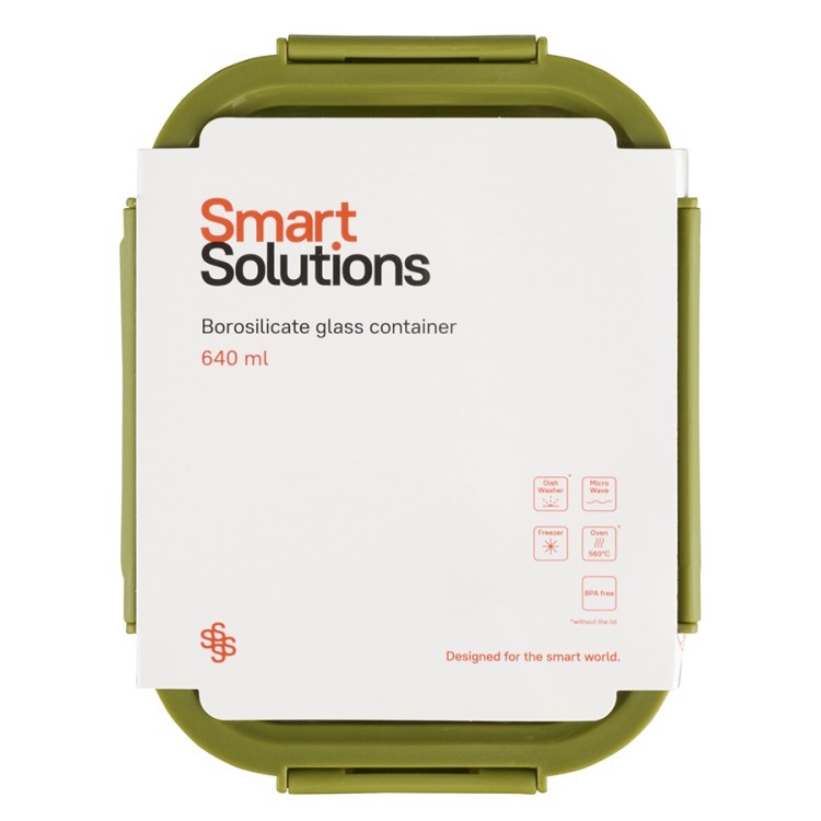 Контейнер для запекания, хранения и переноски продуктов в чехле smart solutions, 640 мл, зеленый (73396)
