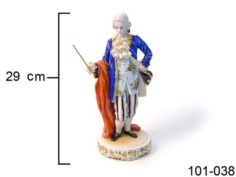 Статуэтка "кавалер" высота=28 см. серия "фарфоровые кружева" Hangzhou Jinding (101-038) 