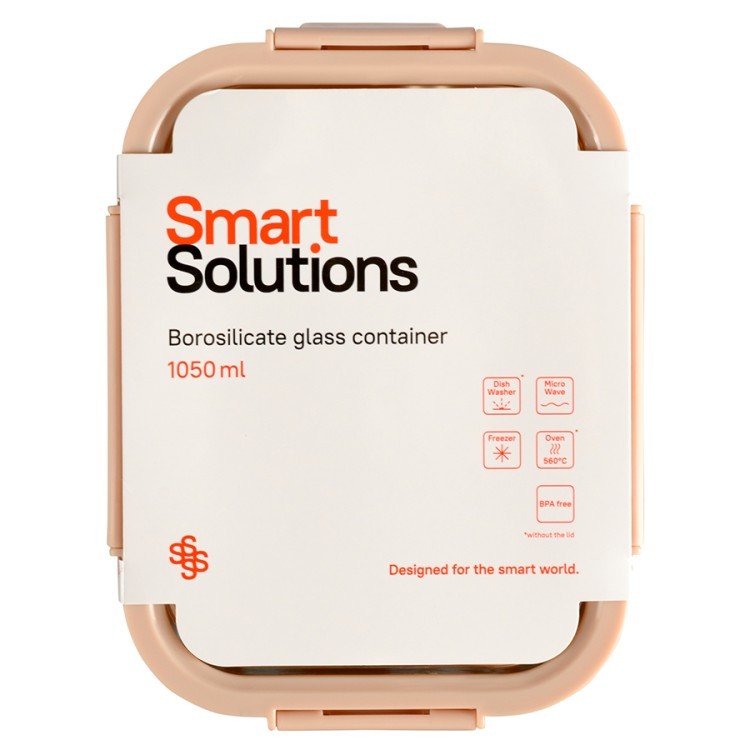 Контейнер для запекания, хранения и переноски продуктов в чехле smart solutions, 1050 мл, бежевый (73387)