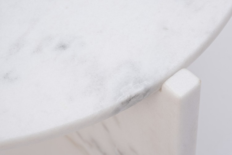 Стол журнальный белый мраморный d65*35см (TT-00012058)