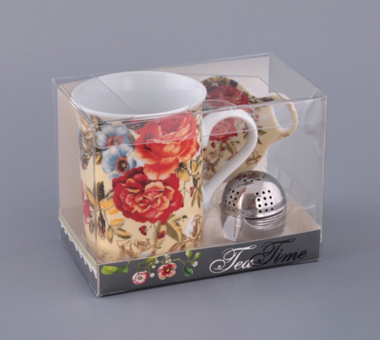 Чайный набор 3 пр.:кружка 300 мл.,подставка для чайн.пакетиков,ситечко для чая под.упак Porcelain Manufacturing (270-199) 