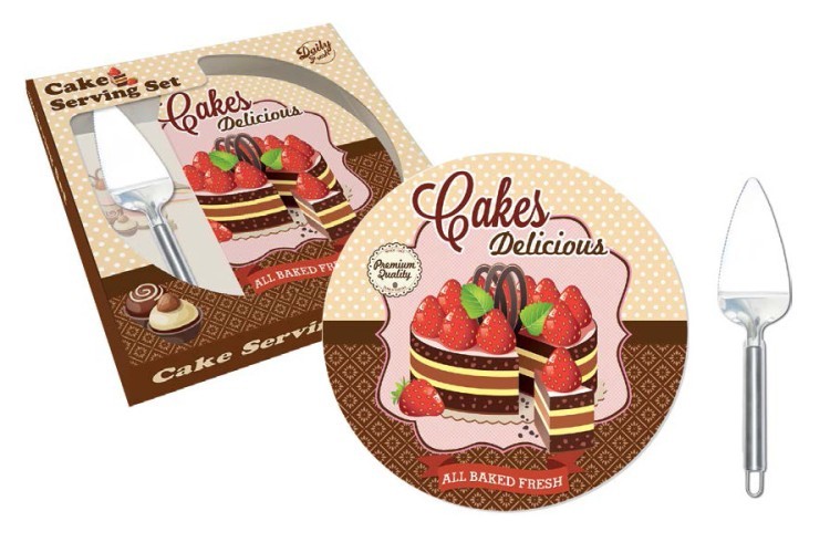 Набор для торта: блюдо + лопатка Подарки Easy Life (R2S) ( R2S490_DECA-AL )