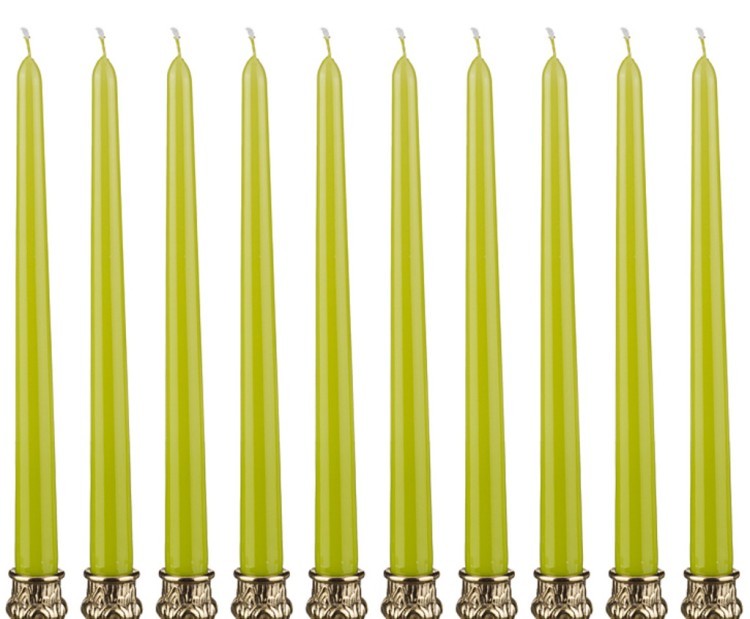 Набор свечей из 10 шт.высота=29 см.фисташковый (кор=9набор.) Adpal (348-376)
