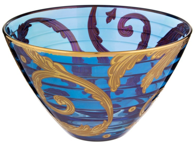 Декоративная чаша "алессандра" синяя диаметр=25 см. высота=15 см. Decotech (291-073)