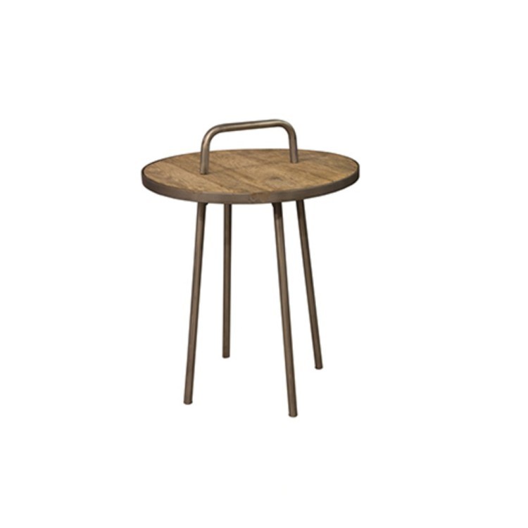 Стол приставной Физер FDT15272, 50, массив дуба, металл, natural oak/grey, ROOMERS FURNITURE
