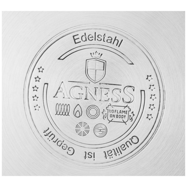 Кастрюля agness со стеклянной крышкой, нерж.сталь, 1,5л 16х8,0см серия craft collection Agness (914-122)