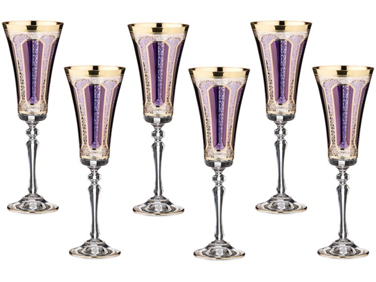 Набор бокалов для шампанского из 6 шт. "виолета" 180 мл.высота=22 см. Combi (666-059)