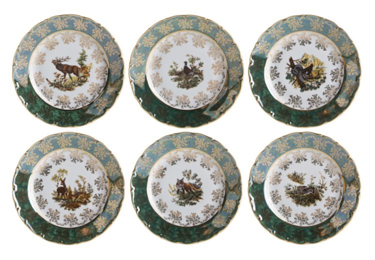Набор тарелок из 6 шт. "зеленая охота" диаметр=19 см. Moritz Zdekauer (655-195) 