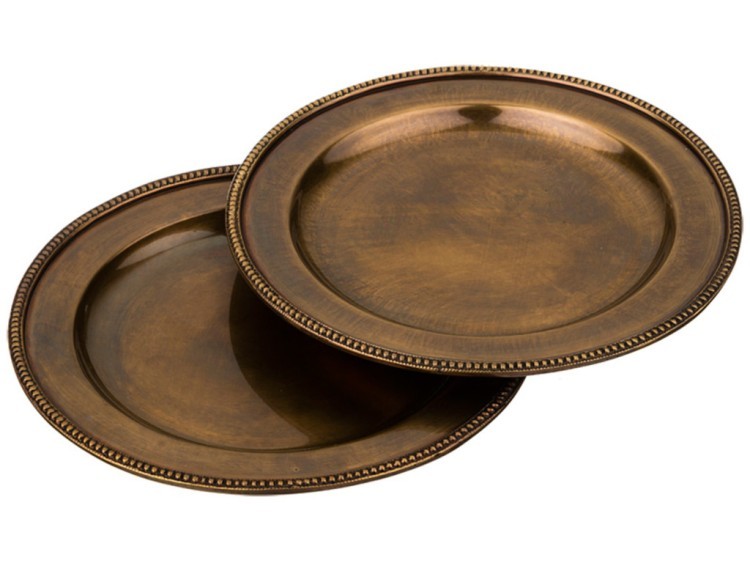 Набор из 2-х блюд "античное золото" диаметр=16 см. высота=2 см. (кор=36набор.) Global Indian (877-447)