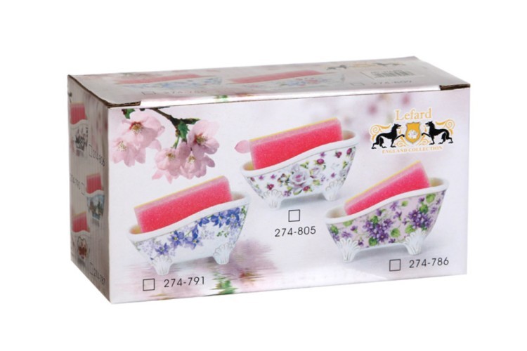 Подставка "ванночка" для губки 13,5*5,5*7 см.в комплекте с губкой Hangzhou Jinding (D-274-790) 