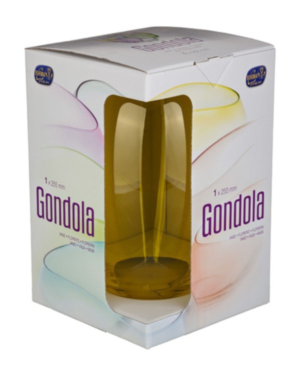 Ваза "гондола" желтая высота=25,5 см. Crystalex (674-400)