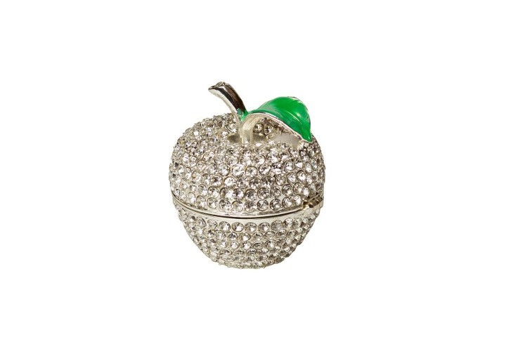 Шкатулка "Яблоко" серебряная 4,5х4,5х5,5 см (TT-00000690)