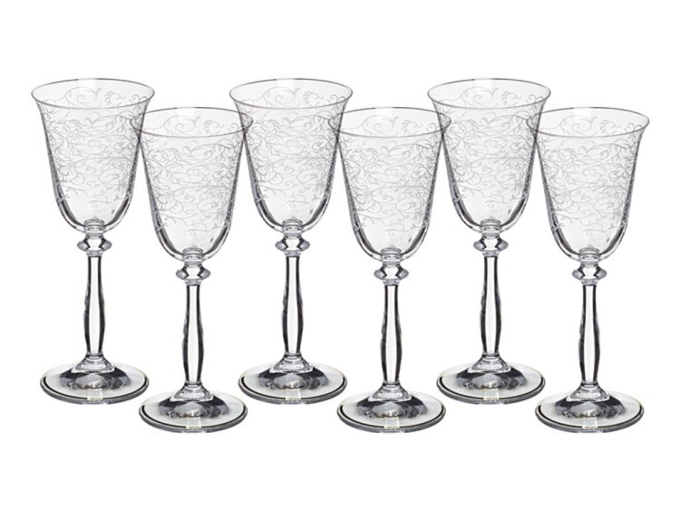Набор бокалов для вина из 6 шт. "анжела" 185 мл. Crystal Art (615-627)