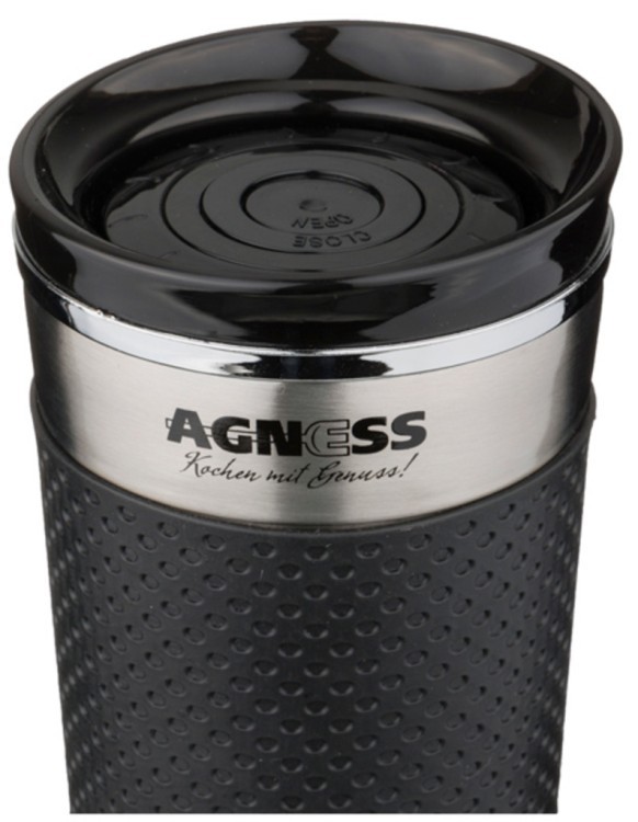 Термокружка agness  400 мл с кнопкой-стоппером Agness (910-510)