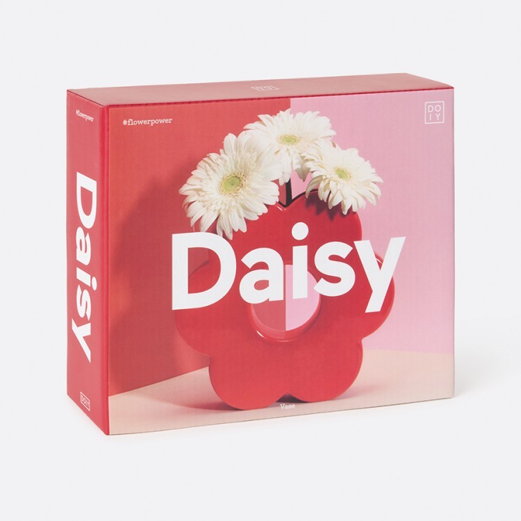 Ваза для цветов daisy, 20 см, красная (75939)