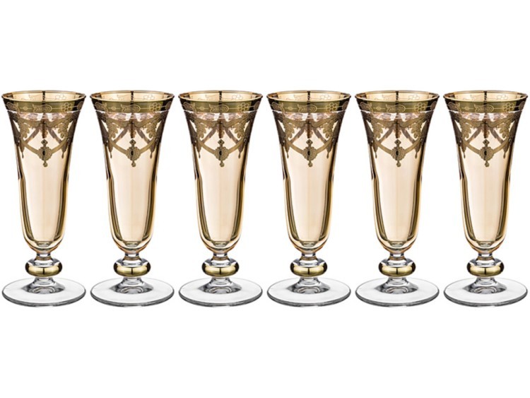 Набор бокалов для шампанского из 6 шт. "амальфи" 150мл. высота=17,5 см. (кор=1набор.) ART DECOR (326-048)