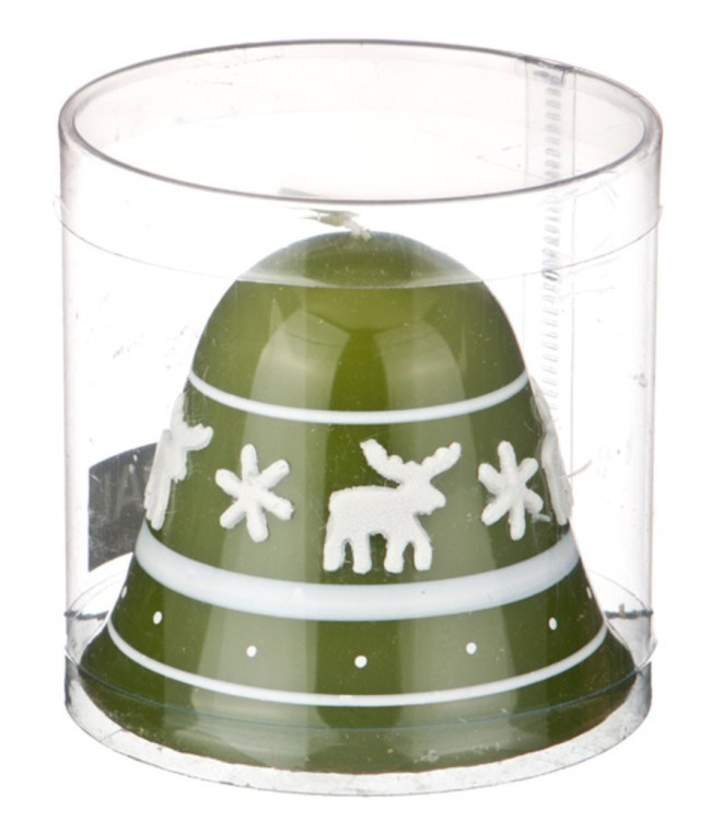 Свеча "christmas reindeer" 7,5/8,5 см. зеленая Young Adpal (348-552) 