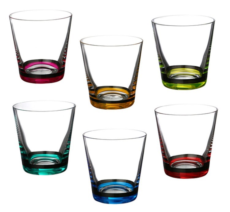 Набор стаканов для виски из 6 шт."джайв пэйнтед" 330 мл. высота=9,5 см. Crystalex Cz (674-237) 
