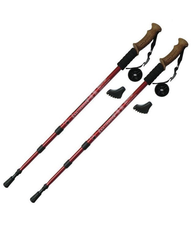 Палки для скандинавской ходьбы H10016-2 90-135 см, 3-секционные, бордовый (153547)