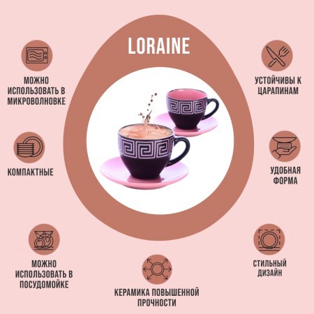 Чайный набор 4пр Loraine РОЗОВЫЙ LR (30451-6)