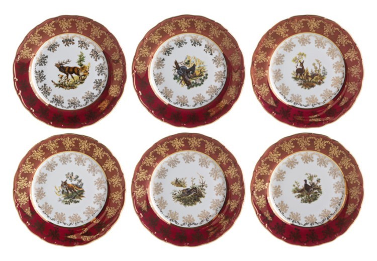 Набор тарелок из 6 шт."красная охота" диаметр=25 см. Moritz Zdekauer (655-187) 