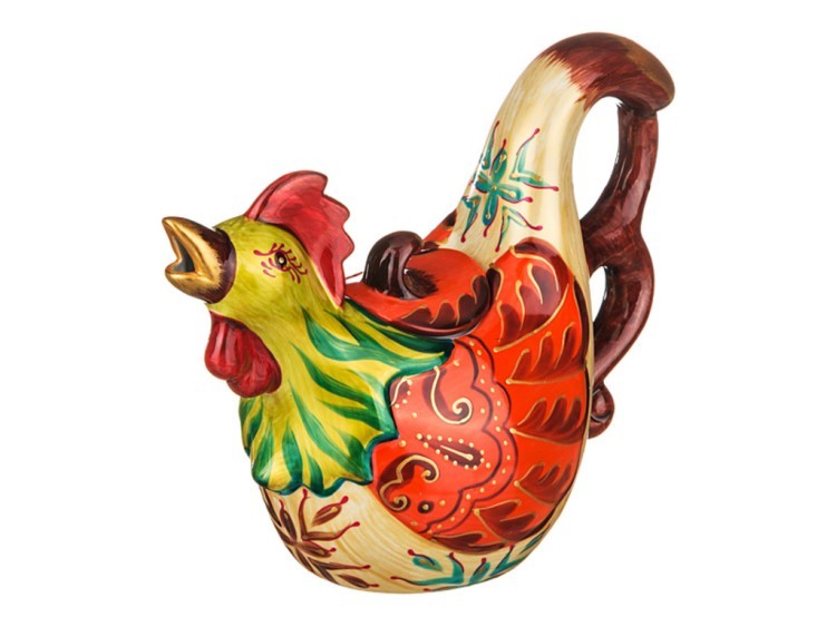 Чайник  "петух" 800 мл ручная роспись Hangzhou Jinding (151-063) 