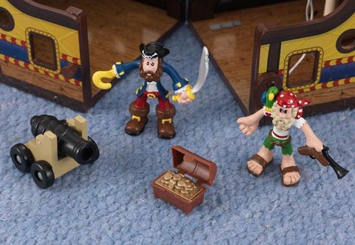 "Пиратский корабль" деревянный, игровой набор для мальчика, раскрывающийся (63262_KE)